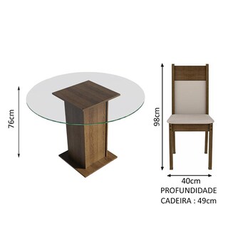 Foto 5 | Foto 5 | Juego De Comedor Con Mesa Redonda Y 4 Sillas Madesa Ana
