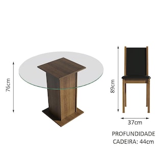 Foto 4 | Foto 4 | Juego De Comedor Con Mesa Redonda Y 4 Sillas Madesa Madu 1