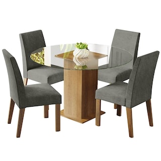 Foto 1 | Foto 1 | Juego de Comedor con Mesa Redonda y 4 Sillas Madesa Silver