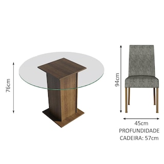 Foto 4 | Foto 4 | Juego de Comedor con Mesa Redonda y 4 Sillas Madesa Silver