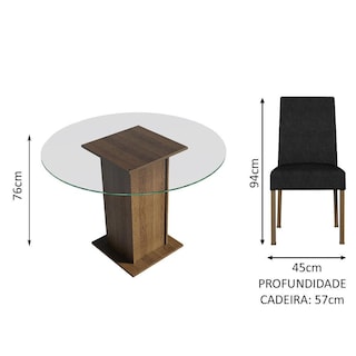 Foto 3 | Foto 3 | Juego de Comedor con Mesa Redonda y 4 Sillas Madesa Oxford
