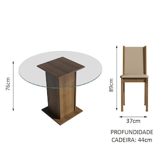 Foto 4 | Foto 4 | Juego de Comedor Con Mesa Redonda Y 4 Sillas Madesa Madu