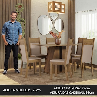 Foto 4 | Foto 4 | Juego De Comedor Mesa Y 6 Sillas Madesa Beverly Mb