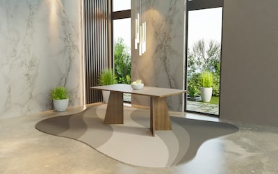 Foto 7 | Foto 7 | Mesa De Comedor Rectangular 5388 Color Marrón/crema