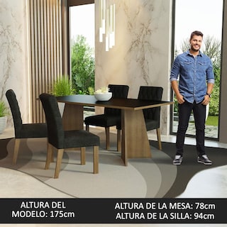 Foto 3 | Foto 3 | Mesa De Comedor Con Mesa Y 4 Sillas Ruby Madesa Mn 01