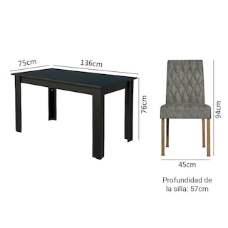 Foto 3 | Foto 3 | Mesa De Comedor Con Mesa Y 6 Sillas Madesa Allegro Gg