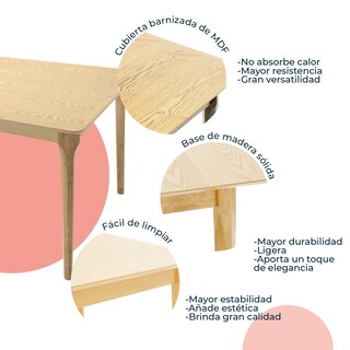 Foto 4 | Foto 4 | Mesa De Comedor 180x90 Madeira Chapa Roble