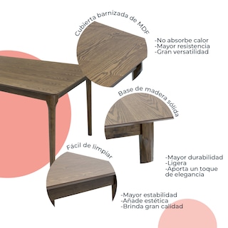 Foto 6 | Foto 6 | Mesa De Comedor 150x90 Madeira Chapa Nogal