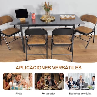 Foto 7 | Foto 7 | Mesa De Comedor Furniturer Bari Negro 120-160 X 80 X 75 Cm