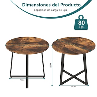 Foto 3 | Foto 3 | Mesa De Comedor Furniturer Naomi Marrón 80 X 80 X 75 Cm