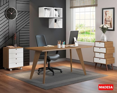 Foto 7 | Foto 7 | Mesa Madesa Retangular Para Escritório Com Tampo De Madeira 5319 Rustic