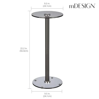 Foto 3 | Foto 3 | Mesa Para Bebidas Con Diseño De Cristal Con La Parte Superior Y El Extremo  Redonda  22 Cm - Venta Internacional.