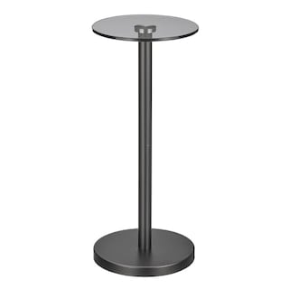 Foto 1 | Foto 1 | Mesa Para Bebidas Con Diseño De Cristal Con Parte Superior Y Extremo Redondos 22 Cm Gris Ahumado - Venta Internacional.
