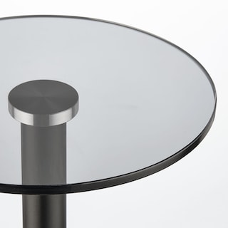 Foto 5 | Foto 5 | Mesa Para Bebidas Con Diseño De Cristal Con Parte Superior Y Extremo Redondos 22 Cm Gris Ahumado - Venta Internacional.