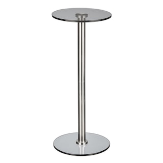 Foto 6 | Foto 6 | Mesa De Bebidas Con Diseño De Vidrio Con Parte Superior Y Extremo Alto  Redonda  Gris Oscuro - Venta Internacional.