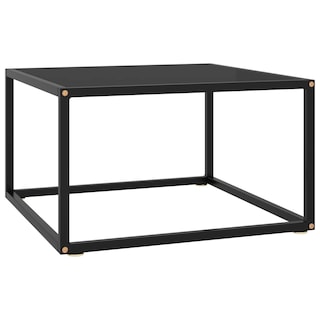 Foto 1 | Foto 1 | Mesa De Café Vidaxl Charmma Con Tapa De Cristal Negro 60x60x35 Cm - Venta Internacional.