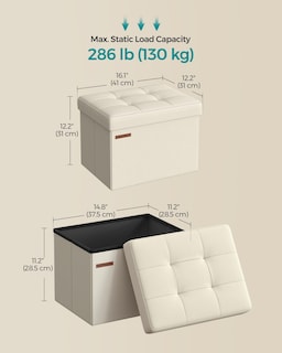 Foto 3 | Foto 3 | Banco de Almacenamiento Songmics Crema 32 Litros- Venta Internacional