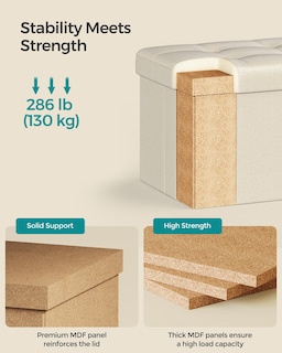 Foto 4 | Foto 4 | Banco de Almacenamiento Songmics Crema 32 Litros- Venta Internacional