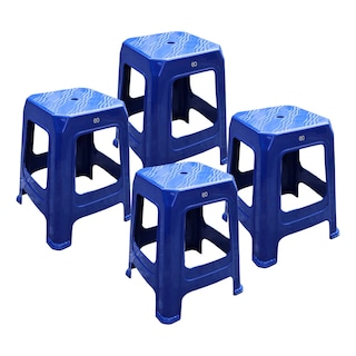 Foto 1 | Foto 1 | 4 Bancos Plástico Uso Rudo Reforzado Eo Safe Imports Esi-20759 Color Azul