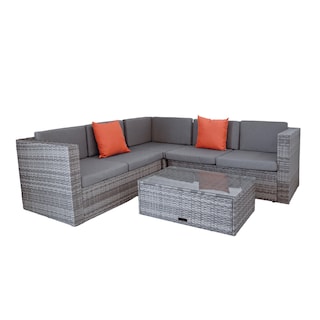 Foto 1 | Foto 1 | Set Sala Jardín Ilios Innova 4 Piezas Rattan Sintético con Cojines Impermeables Gris Ideal para exteriores