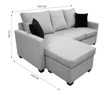 Foto 7 | Foto 7 | Sala Esquinera El Bazar Store Denver Gris Plata, 200x140 Cm, Lado Derecho E Izquierdo, Lino Nacional, Sofa
