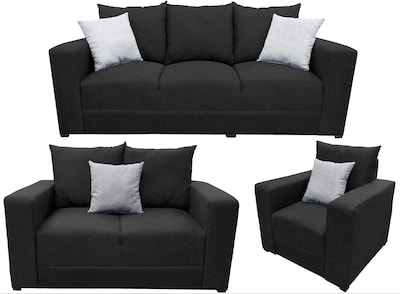 Foto 1 | Foto 1 | Sala Modular 3-2-1 El Bazar Store Miami Negro, Sofa, Love Seat Y Sillón