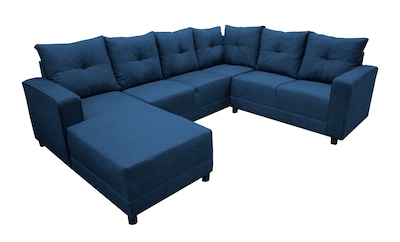 Foto 1 | Foto 1 | Sala Esquinera En U El Bazar Store Hera Azul Marino 160x275x215 Cm, 4 Salas En 1, Tela Lino Nacional, Modular, Chaise, Love Seat