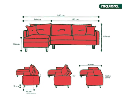 Foto 8 | Foto 8 | Sala Modular Sofá Cama Reversible De Velvet Gris Oxford Beehive Memory Foam Modelo Mondlak