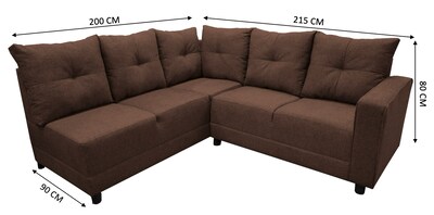 Foto 4 | Foto 4 | Sala Esquinera El Bazar Store Loki Chocolate 200x215 Cm, Tela Lino Nacional, Modular