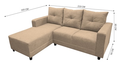 Foto 6 | Foto 6 | Sala Esquinera El Bazar Store Demeter Beige 210x160 Cm, Tela Lino Nacional, Modular, Love Seat, Chaise