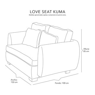 Foto 7 | Foto 7 | Love Seat Dicasa Kuma Color Gris Noche 2 Plazas