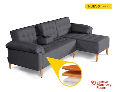 Foto 3 | Foto 3 | Sala Modular Reversible Makora Brunello con Memory Foam Color Oxford Lino Respaldo Reclinable de 3 Posiciones