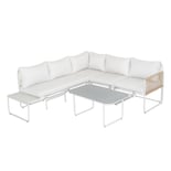 Sala Exterior De Rattan Esquinera Juego Jardín Sunset 5 Pzas