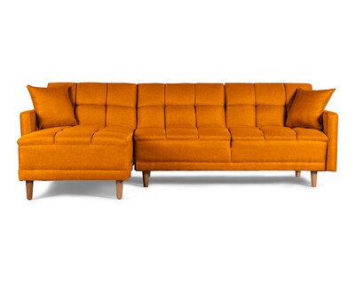 Foto 2 | Foto 2 | Sala Modular Sofá Cama Reversible De Lino Mostaza Modelo Sunny Makora