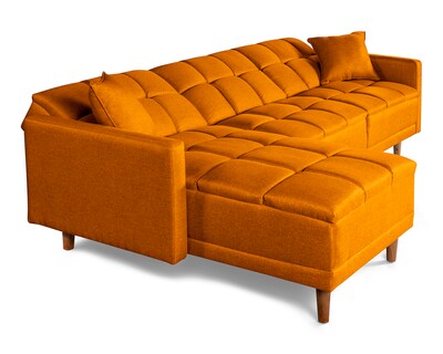 Foto 3 | Foto 3 | Sala Modular Sofá Cama Reversible De Lino Mostaza Modelo Sunny Makora