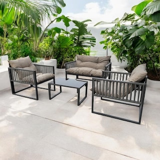 Foto 4 | Foto 4 | Sala Exterior Juego Para Jardín Sunny Rattan 4 Pzs+cojines