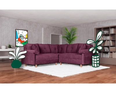 Foto 1 | Foto 1 | Sala Esquinera de Velvet Morado Elton Makora