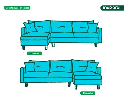 Foto 6 | Foto 6 | Sala Modular Makora Cavalli Azul Tacto Durazno