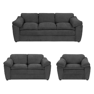 Foto 1 | Foto 1 | Sala Dicasa Aston Color Gris Carbón 3 Piezas Sofá, Love y Sillón