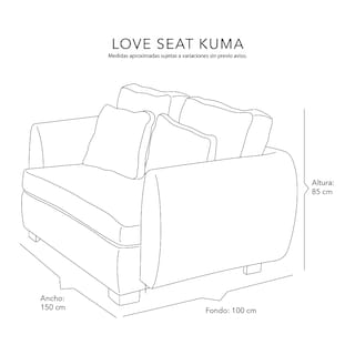 Foto 7 | Foto 7 | Sala Dicasa Kuma Color Crema 3 Piezas Sofá, Love y Sillón