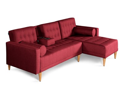 Foto 3 | Foto 3 | Sala Modular Reversible De Lino Rojo Modelo Tyson