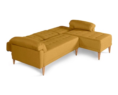 Foto 4 | Foto 4 | Sala Modular Reversible Makora Brunello con Memory Foam Color Mostaza Lino Respaldo Reclinable de 3 Posiciones