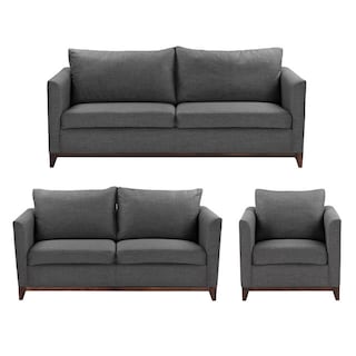 Foto 1 | Foto 1 | Sala Dicasa Oslo Color Gris Acero 3 Piezas Sofá, Love y Sillón