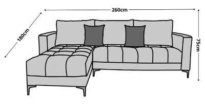 Foto 5 | Foto 5 | Sala Esquinera El Bazar Store Caslon Gris Plata, 260x180 Cm, Lino Nacional, Modular