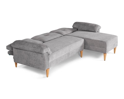 Foto 5 | Foto 5 | Sala Modular Reversible De Velvet Gris Claro Modelo Sergey
