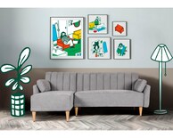 Sala Modular Reversible De Velvet Gris Claro Modelo Acapella