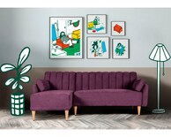 Sala Modular Reversible De Velvet Morado Modelo Acapella