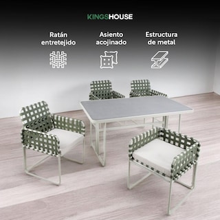 Foto 3 | Foto 3 | Juego De Comedor Sillas Mesa Para Jardín Rattan Sunset 5 Pzs