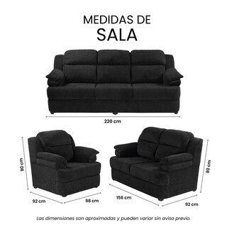 Foto 7 | Foto 7 | Sala Trinity Kendra Color Negro 3 Piezas ( Sofá, Love Seat Y Sillón)