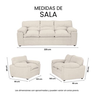 Foto 7 | Foto 7 | Sala 3 Piezas Trinity Cosmo Color Crema ( Sofá. Love Seat Y Sillón )